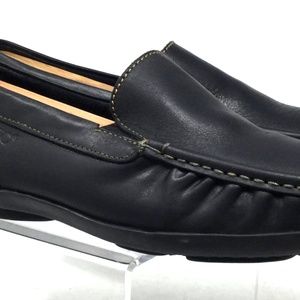 Ferrato Men Shoes Size USA 8 Black Leather Loafers